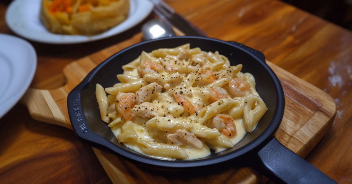 Creamy Chicken and Shrimp Pasta