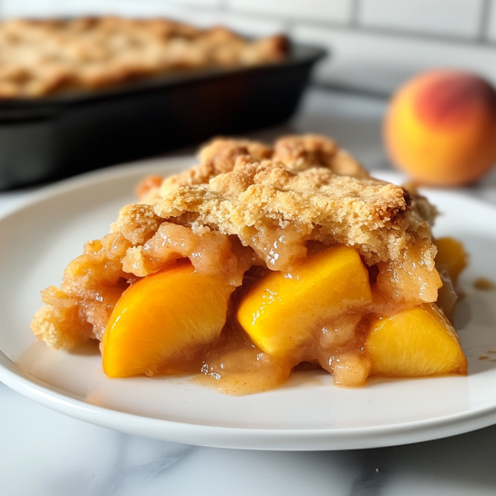 Calorie breakdown of a serving of peach cobbler