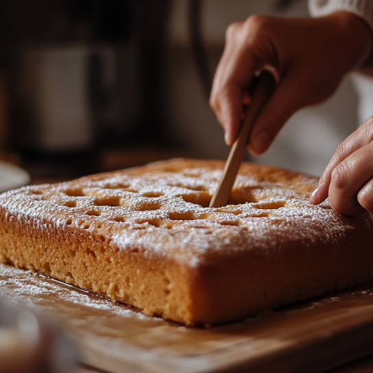 Step-by-step preparation of poke cake