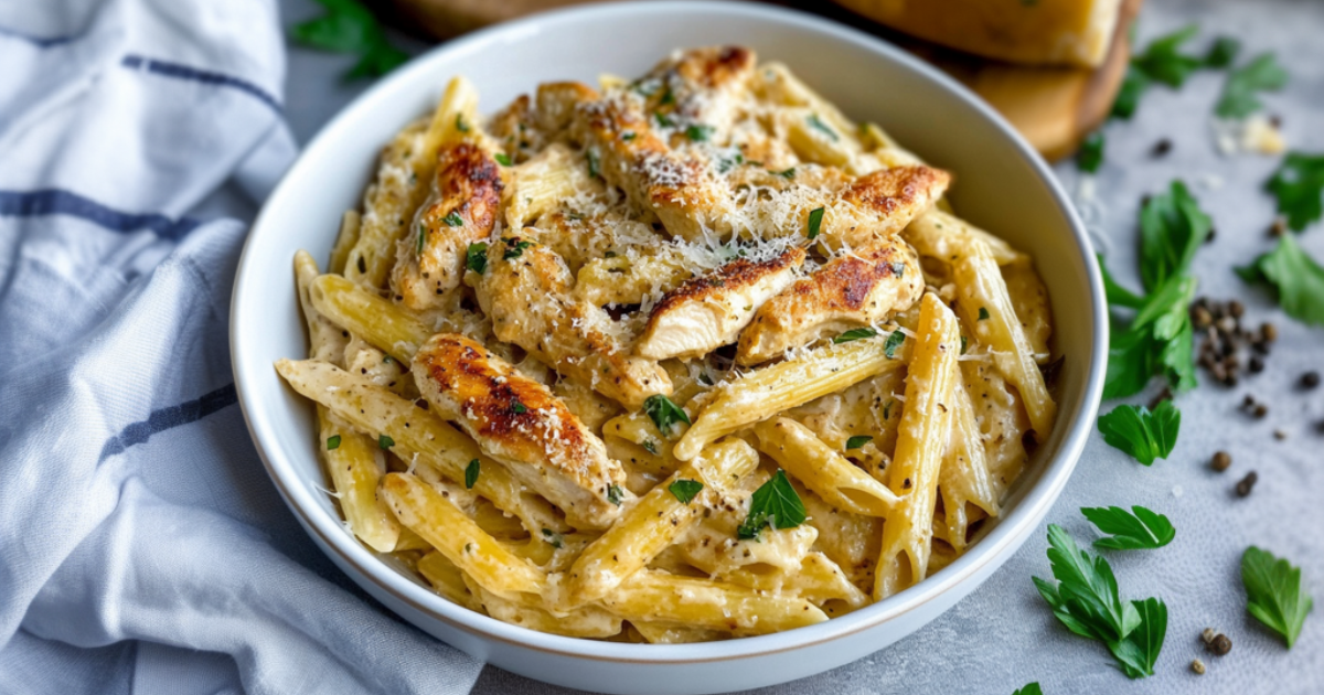 Garlic parmesan chicken pasta